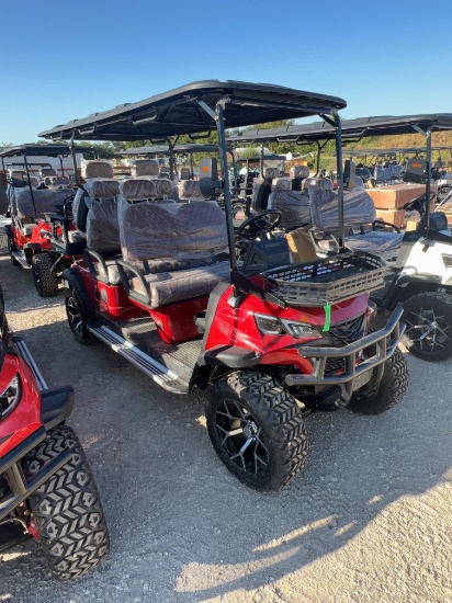 Unused Future HQ100 60 Volt 6 Seat Golf Cart 5000 Watt AC Motor Red