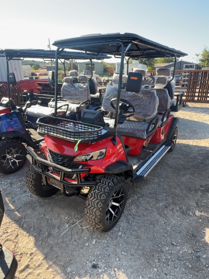Unused Future HQ100 60 Volt 6 Seat Golf Cart 5000 Watt AC Motor Red