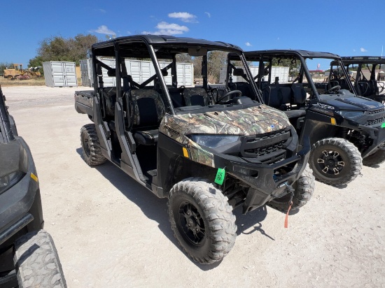 Polaris Ranger 1000XP Crew Camo Crew Cab 4x4 - Winch - Plastic Top - Runs 637 Hours VIN 7622 Title,