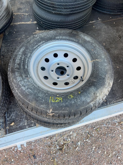 2 - ST225/75R15 Tires on 5 on 5 Steel Wheels SOLD BY THE TIRE TWO TIMES THE MONEY MUST TAKE ALL