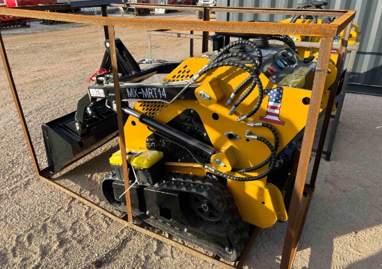 MX-MRT14 Stand on Skid Steer Loader with Tracks Gas Powered