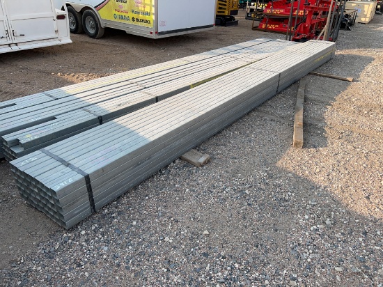 45 Pieces - 2 1/2'' Galvanized Square Tubing - 13 Ga. 22' Long Each - 990' Total SOLD AS ONE LOT