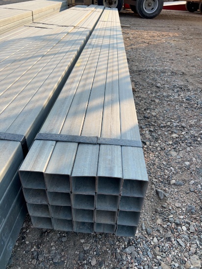 20 Pieces - 2 1/2'' Galvanized Square Tubing - 13 Ga. 20' Long Each - 400' Total SOLD AS ONE LOT