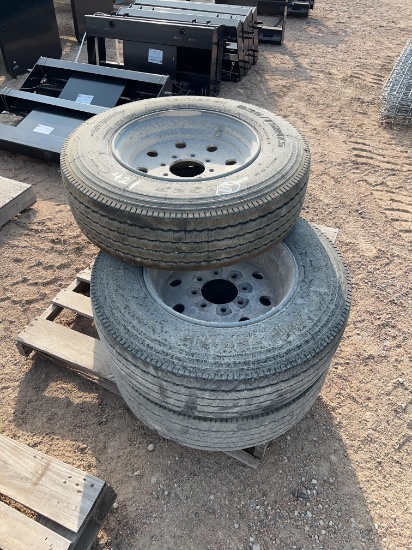 5 - 235/75R17.5 Tires on 8 Lug Wheels Trailer Pull Offs SOLD BY THE TIRE FIVE TIMES THE MONEY MUST