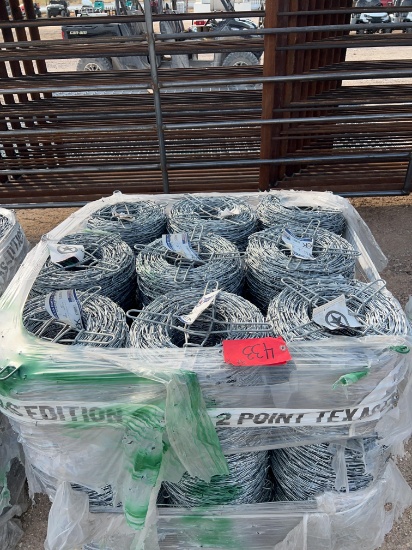 9 Rolls - 2 PT Barbed Wire SOLD BY THE ROLL 9 TIMES THE MONEY MUST TAKE ALL