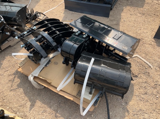 AGT Mini Excavator Attachment Set 9 Pieces - 12EZAT9 3 Buckets - Quick Hitch - Ripper - Rake