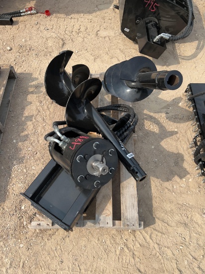 Mini Skid Steer Post Hole Digger with 6'' and 10'' Bits