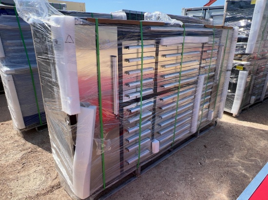 102'' Stainless Steel Tool Box with 34 Drawers and 2 Cabinets