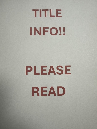 Purchaser's of items with titles or license receipt items please read the following. Any item sold
