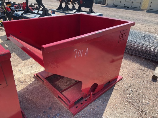 Red 2 Yard Fork Lift Dumping Hopper