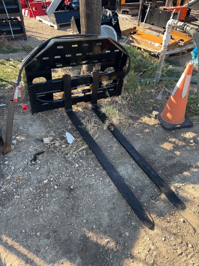 Skid Steer Hydraulic Adjustable Forks SOLD ONE SET PER LOT