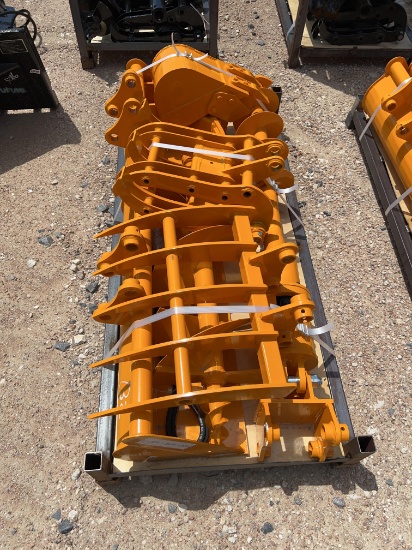 CAT301 Attachment Set 3 Buckets - 2 Augers - Ripper - Rake - Grabber SOLD AS ONE LOT