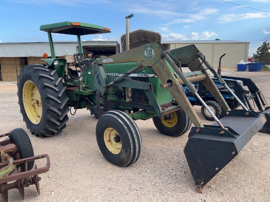 John Deere 2840 with Brush Hog 2440 QT Loader 2 Sets of Remotes Good Rear Tires Uknown Hours - Shows