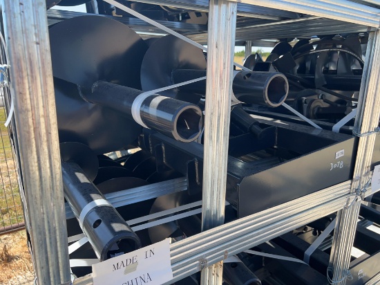 JCT Skid Steer Auger Hex Drive with 3 Bits 8'', 12'', and 16'' SOLD ONE SET PER LOT