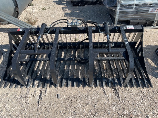 JCT Skid Steer Rock Grapple Bucket 84''