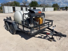 Landa Pressure Washer, Gas Powered Pump, Diesel Fired Heater on 12' Tandem Axle Trailer with 220
