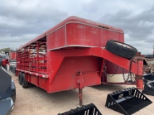 1994 Gooseneck7' 6 x 20 Metal Top Stock Trailer VIN 46779 Title, $35 Fee