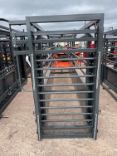 20' Adjustable Cattle Alley with One Slide Gate and Two Side Exits