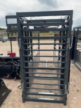 10' Adjustable Cattle Alley with One Slide Gate and Two Side Exits