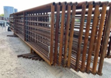 10 - 24' Free Standing Cattle Panels 1 Panel with 8' Gate - 2 7/8 Pipe SOLD BY THE PANEL TEN TIMES