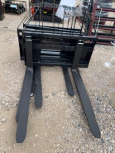 Skid Steer Pallet Forks with 48'' Forks SOLD ONE SET PER LOT