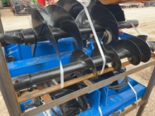 Unused Skid Steer Post Hole Digger with Round Shaft with 8'' - 12'' and 16'' Bits - BlueFrame SOLD