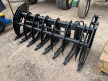 Skid Steer Root Rake Grappler 72"