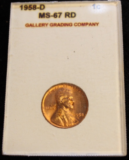 1958 D MS 67 RD Wheat Penny