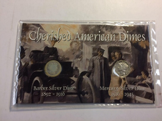 Cherished American dimes 1903 barber dime 1941 Mercury dime