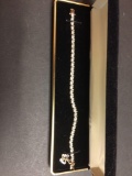 Gold plated sterling silver cubic zirconia tennis bracelet