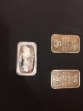 3 1 oz silver bars