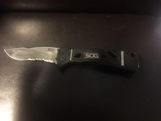 SOG Trident Elite Serrated Assisted Opening Folding Knife