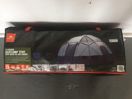 12 Person Base Camp Tent with built in LED Lights