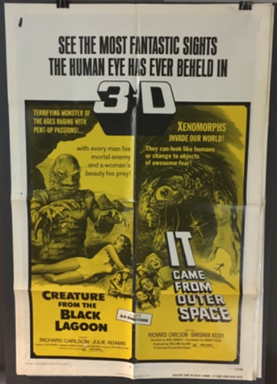 3D Combo Double Feature Poster Creature from the Black Lagoon and It Came from Outer Space