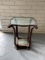 Glass Top Wooden Accent Table