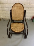 Vintage Child's Bentwood Metal Cane Rocking Chair