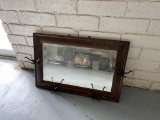 Antique Mirror with Hooks