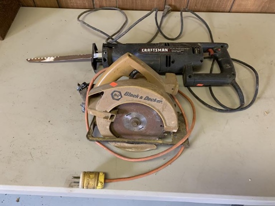 Black and Decker Circular Saw and Craftsman Reciprocating Saw