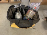 Tool Bag with Paint Sprayer and Zip Ties 