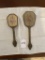 Antique Hair Brush, Cream Jar, and Mirror