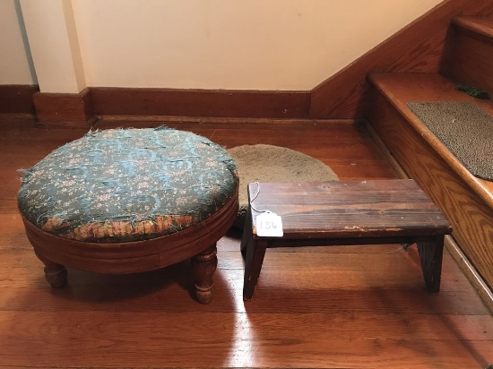 H Willet Footstool, Square Footstool
