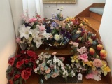 Large Lot of Flower Arrangements and Baskets