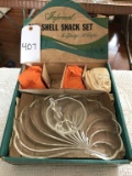 Glass Sea Shell Snack Set
