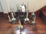 Vintage Brass & Crystal Chandelier