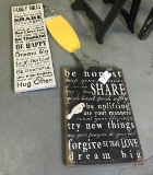 2 Signs and Serving Tray