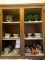 Cabinet of Teacup Sets, Glassware,and Figurines