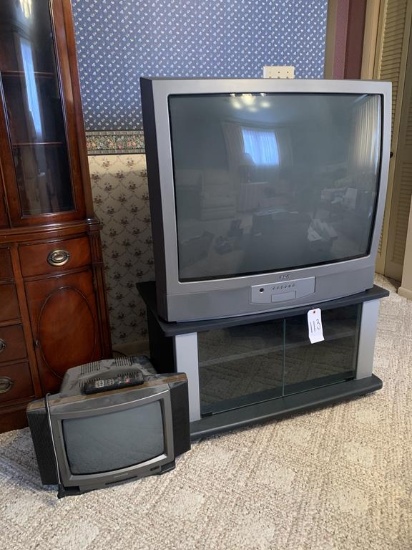 RCA TV, Magnavox TV with Remotes, TV Stand