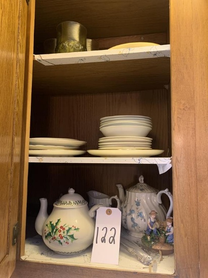 Cabinet of Dishes, Teapots, Glassware