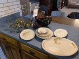 Lot of Serving Dishes and Candle Holders