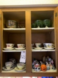 Cabinet of Teacup Sets, Glassware,and Figurines
